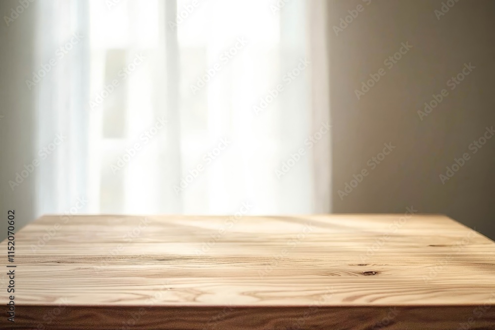 Poster wooden table with empty background for product display.