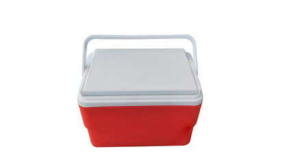 red ice box isolated on transparent background