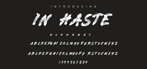Fototapeta premium Vector brush style font, alphabet, and typeface