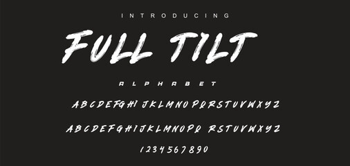 Vector brush style font, alphabet, and typeface