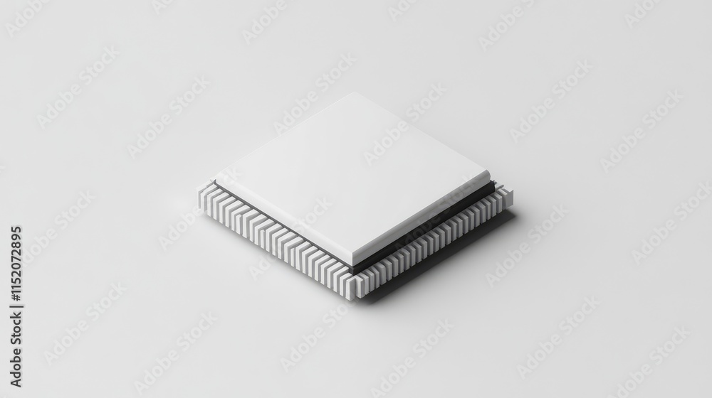 Fototapete a clean, minimalist microchip design concept, with elegant lines and a focus on simplicity and funct