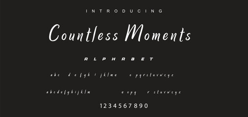 Vector brush style font, alphabet, and typeface