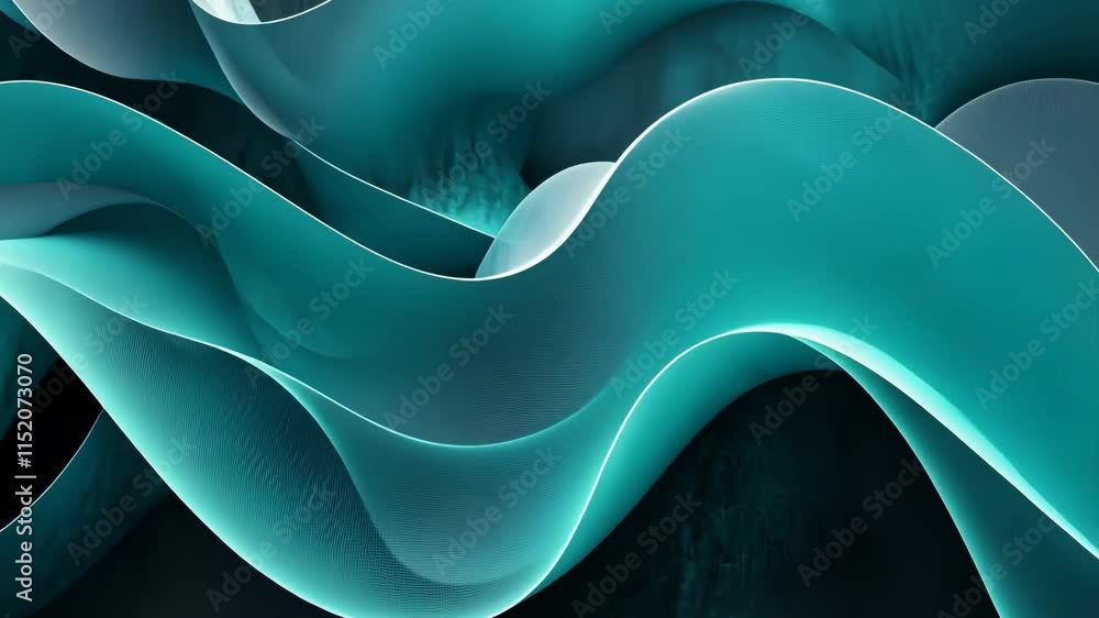 Poster colorful flowing abstract waves create a dynamic and captivating visual experience in contemporary d