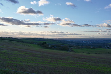 view across the south downs stretching out to Brighton city and the coast