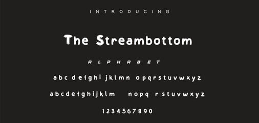 Vector brush style font, alphabet, and typeface