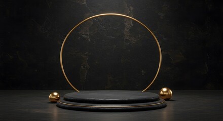 3d render, natural hexagon podium concept, mockup, template, stone podium display in wall shadow background. Scene for product display. Realistic podium Illustration.