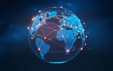 Fototapeta premium Global network connection, digital earth.