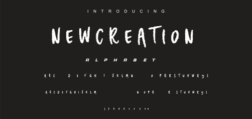 Vector brush style font, alphabet, and typeface