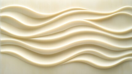 Obraz premium Elegant abstract wave design in a soft cream color, ideal for modern art and interior decoration.