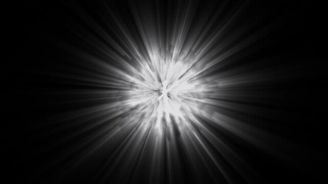 White light burst. Abstract green digital rays of light black background