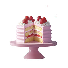 Strawberry cake for birthday party event Banner flyer or advertising