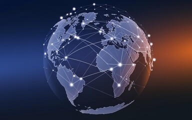 Fototapeta premium Global network connection, digital world, internet communication.