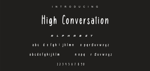 Vector brush style font, alphabet, and typeface