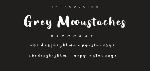 Vector brush style font, alphabet, and typeface