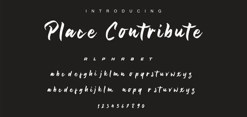 Vector brush style font, alphabet, and typeface