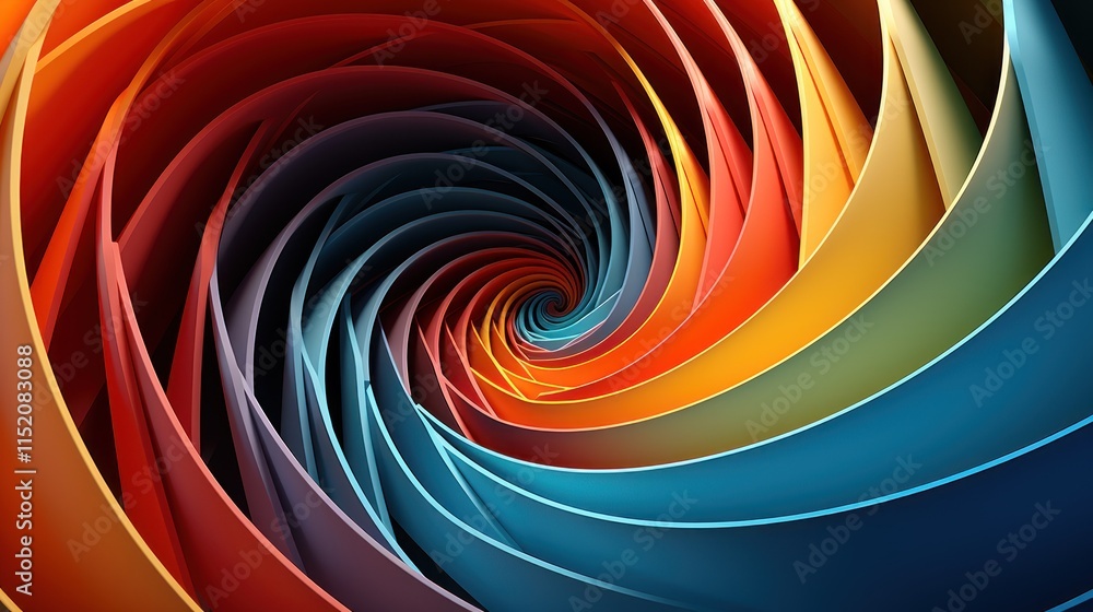 Poster abstract colorful spiral vortex: a mesmerizing digital artwork featuring a vibrant, swirling vortex 