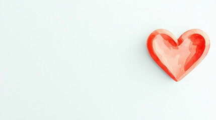 Obraz premium Valentine's Heart Love Concept. Watercolor heart on a light background.