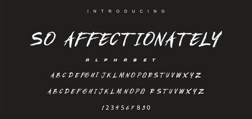 Vector brush style font, alphabet, and typeface