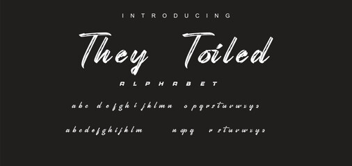 Vector brush style font, alphabet, and typeface