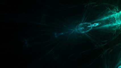 futuristische energievoll türkis leuchtende Hintergrundgrafik, Technologie, Wissenschaft, KI, künstliche Intelligenz, Fortschritt, Forschung, Daten, Internet, digital, schwarz