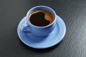 Coffee in blue cup
