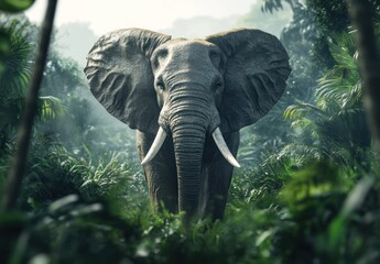 frican Elephant in Savanna