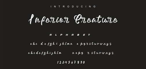 Vector brush style font, alphabet, and typeface