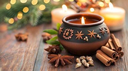 Warm Glow of Candlemas Celebration with Spices and Cozy Atmosphere