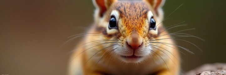 Up Close and Personal with an Adorable Chipmunk Revealing its Charming Features and Delicate Whiskers in Stunning Detail