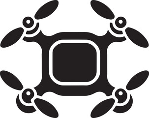 Top View Silhouette Drone Icon for App and Web Design