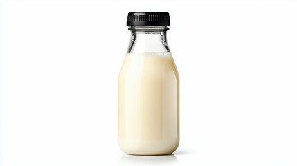 Fresh Milk Bottle on White Background for Dairy Product Promotion