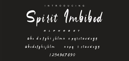 Handwritten Brush font for lettering quotes. Hand drawn brush style modern calligraphy.