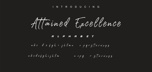 Handwritten Brush font for lettering quotes. Hand drawn brush style modern calligraphy.