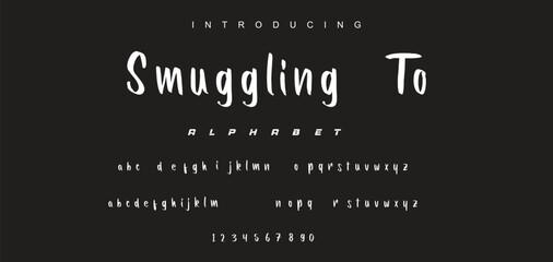 Handwritten Brush font for lettering quotes. Hand drawn brush style modern calligraphy.
