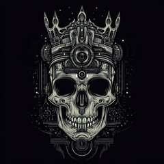 Skull and Crown Arm illustration