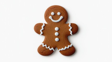 Cute Gingerbread Man Cookie with Icing Decorated for Holiday Cheer