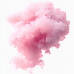 A transparent pink smoke cloud isolated on a transparent or white background in PNG format.