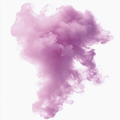 A transparent pink smoke cloud isolated on a transparent or white background in PNG format.
