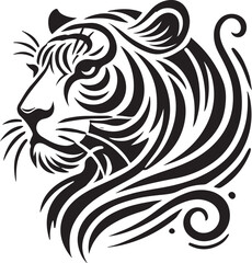 Obraz premium Stunning Tiger Vector Illustration - Bold and Dynamic Design