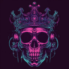 Fototapeta premium Skull and Crown Chest illustration