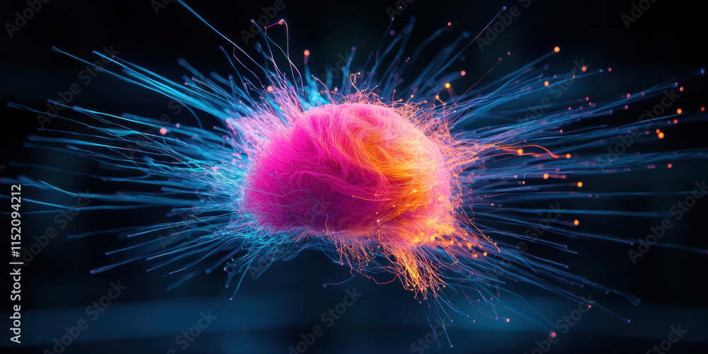 Poster digital brain a detailed photorealistic image depicting an ai brain, showcasing neural connections a