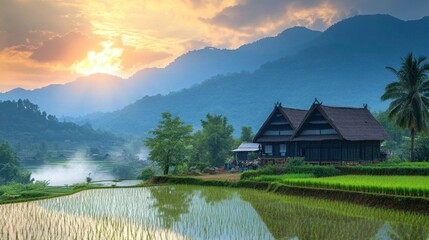 Fototapeta premium Bhumispara mudra, Buddha Gautama at the moment of enlightenment, statue in a mountain stream, Oytal Valley, Allgaeu, Bavaria, Germany, PublicGround