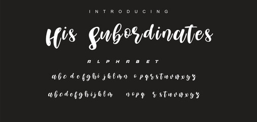 Handwritten Brush font for lettering quotes. Hand drawn brush style modern calligraphy.