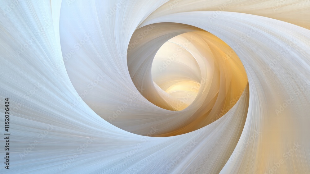 Poster multidimensional abstract fractal spiral with soft light and flowing curves