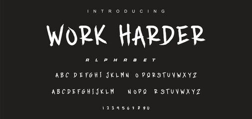 Abstract Marker Brush Font, Beach and Surf Font, include Uppercase and Lowercase Symbols