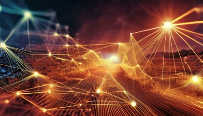 Neural network illustration of Big data and cybersecurity and Data stream business concept