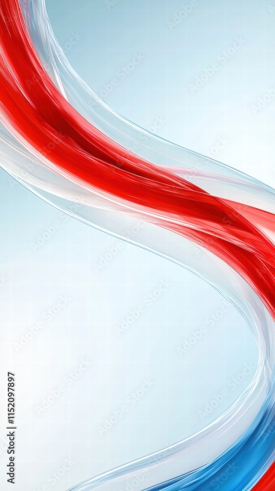 Poster elegant high-tech flowing ribbons with vertical gradients on soft background