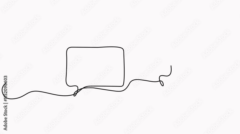 Poster animated speech bubbles continuous line drawing. dialogue sign animation. chat linear symbol video.