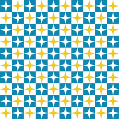 Blue Yellow Stars Laundry Geometric Pattern Modern Shapes Background