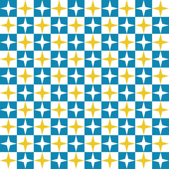 Blue Yellow Stars Laundry Geometric Pattern Modern Shapes Background